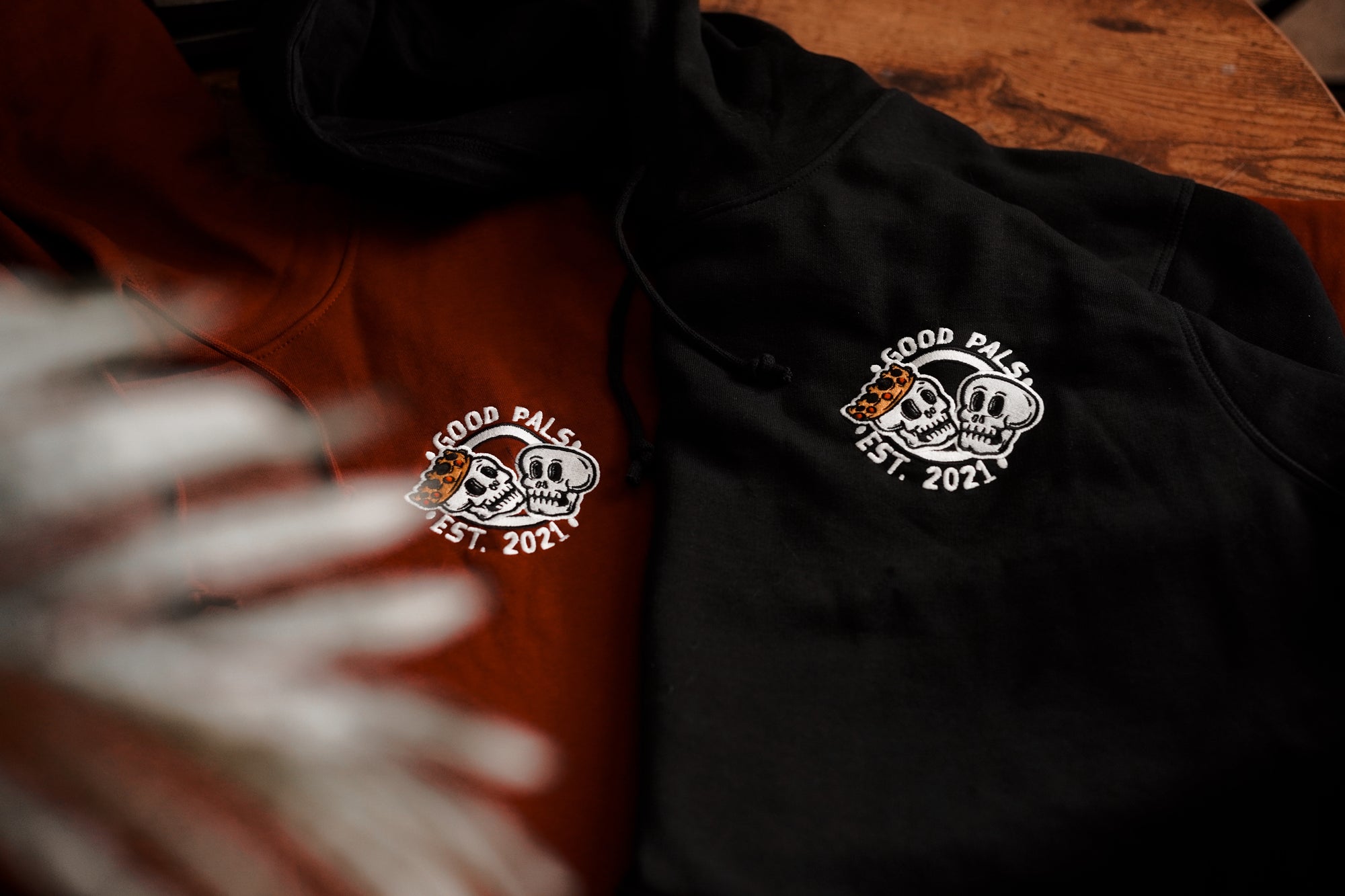 Embroidered Logo Hoodies - Black
