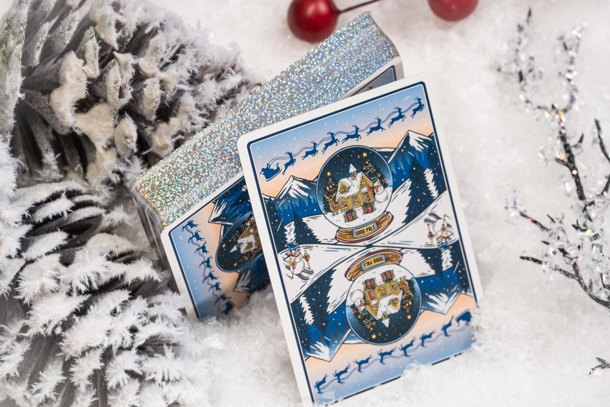 Good Pals Christmas Playing Cards - GILDED Snow Globe Edition 